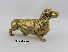DACKEL - Hunde Messing Figur - Dekoration -  7x4cm