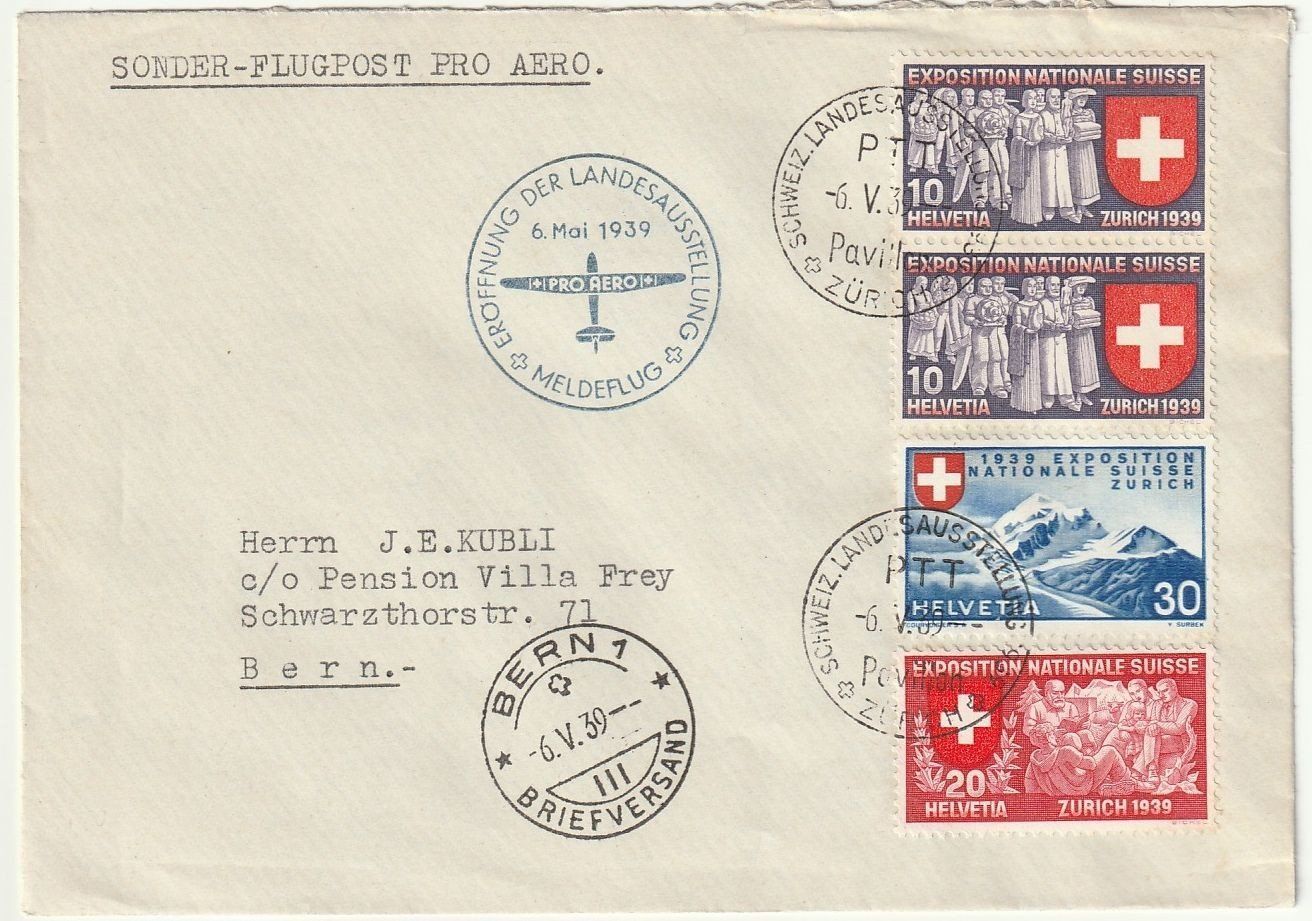 Alle Briefmarken: Lot 5 Flugbriefe Pro Aero / Bedarf – Gebraucht aus Fislisbach von Zigzag12 3