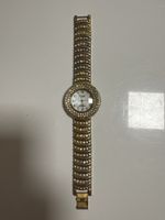 Acuet Japan Vintage Damen-Uhr mit Strass & Perlmutt-Look