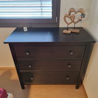 Ikea Hemnes Kommode schwarz mit drei Schubladen
