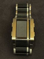 Vintage Esprit Digital Uhr - silberfarben & Schwarzes Band