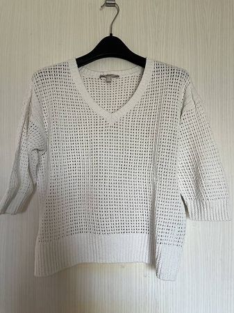 Cremefarbener Strickpullover Gr. S