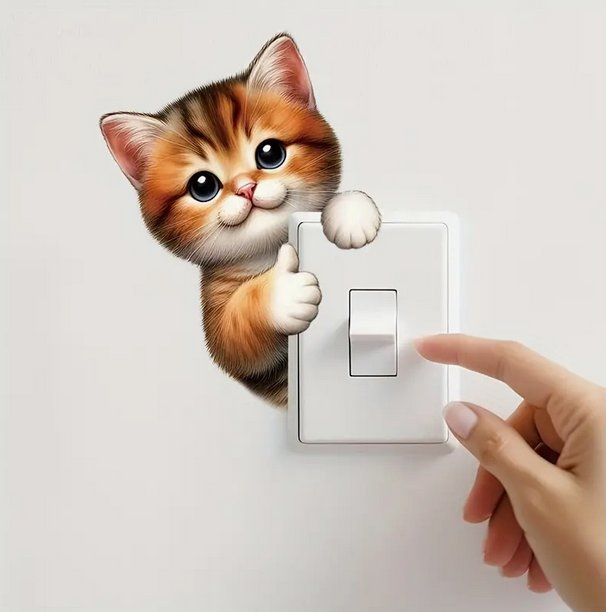 AHANDMAKER 6er Set Roboter Aufkleber - Bunte Lichtschalter Sticker Für Kinderzimmer