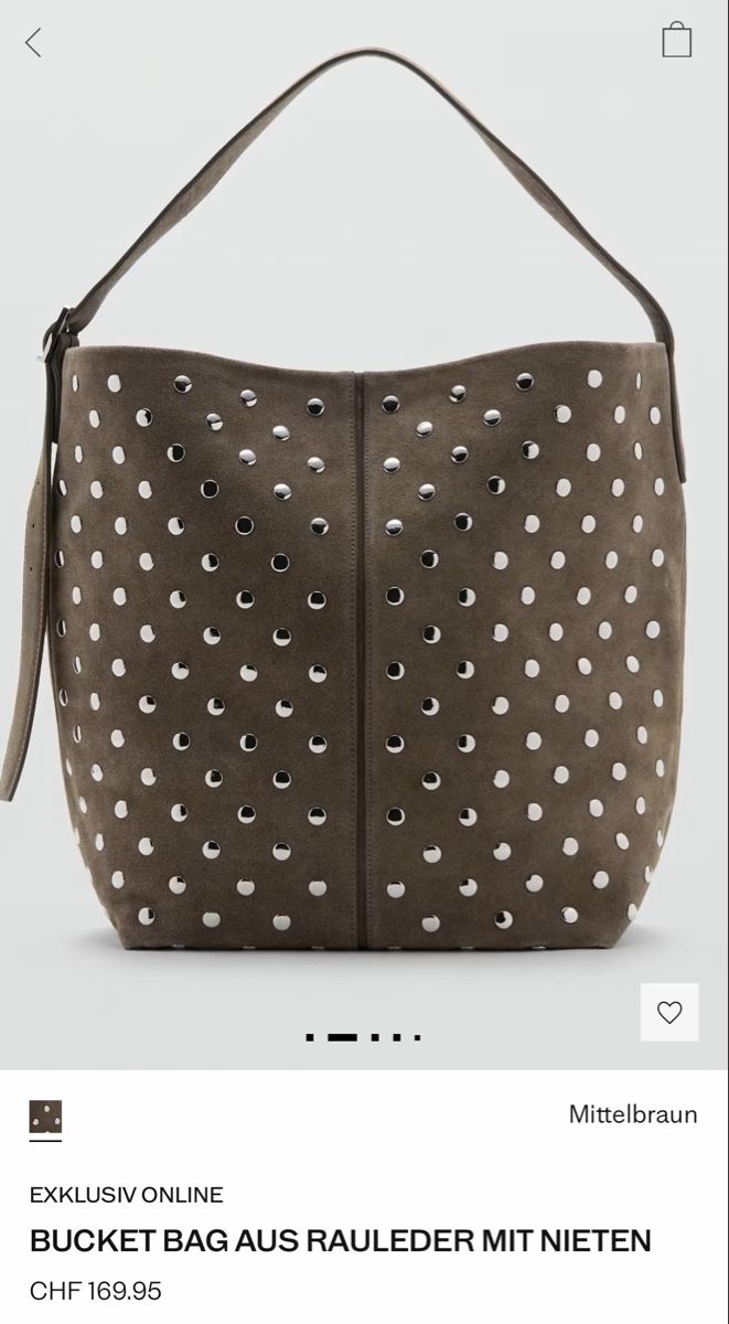 Mango Borse: Mango Bucket Bag aus Leder mit Nieten – Nuovo (secondo la descrizione) da Herisau venduto da LauraHope 7