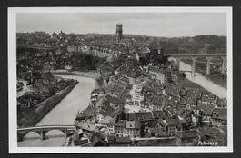 Carte Postale Fribourg vue générale (1930s)