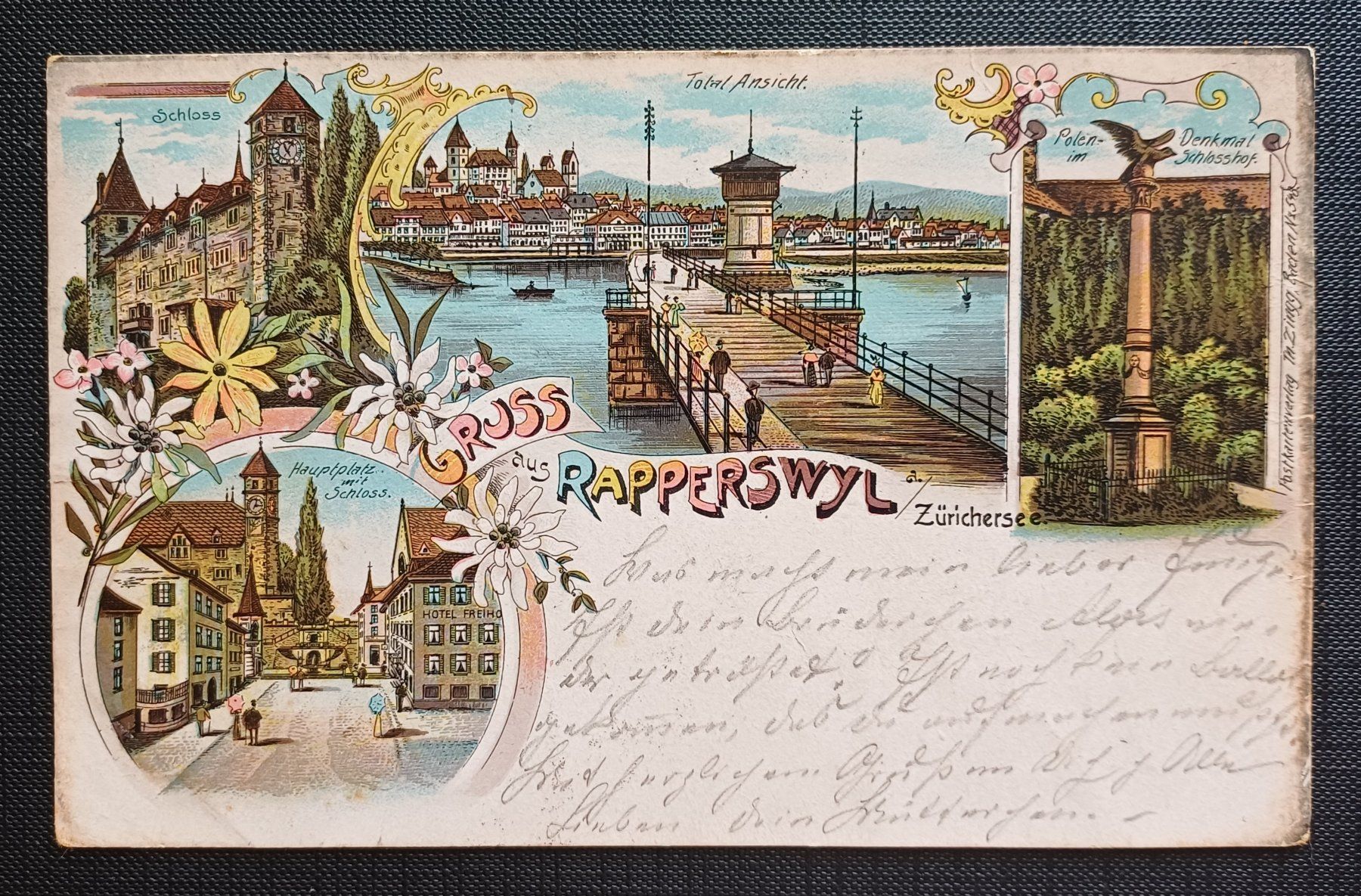 Cartoline postali: AK Litho RAPPERSWIL 1900 – Usato da Brittnau venduto da simionius