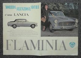 Lancia Flaminia 1958,gross.Original-Reklameblatt 46,7x32,3cm