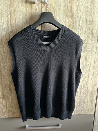 Gilet Massimo Dutti noir maille côtelée taille L bon état