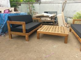 Sofa Lounge Gartensofa Couch Teakholz Loungesofa Terrasse