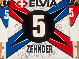 ORIGINAL ZSC LIONS # 5 ZEHNDER 1997/98 SIGNIERT TRIKOT XL