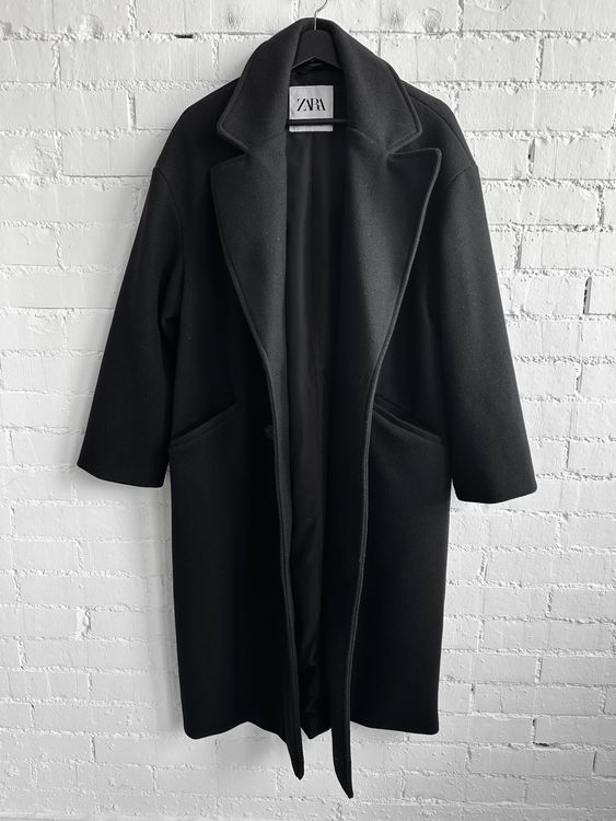 zara oversize mantel schwarz