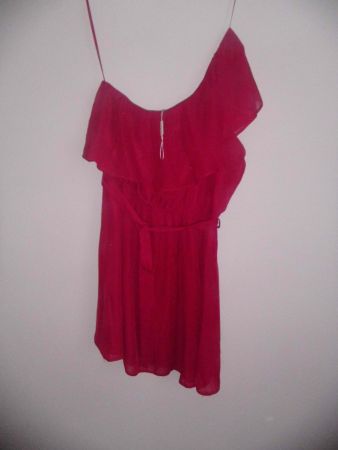 One - Shoulder - Kleid,  Himbeerrot, Gr. L * CLOCKHOUSE* NEU
