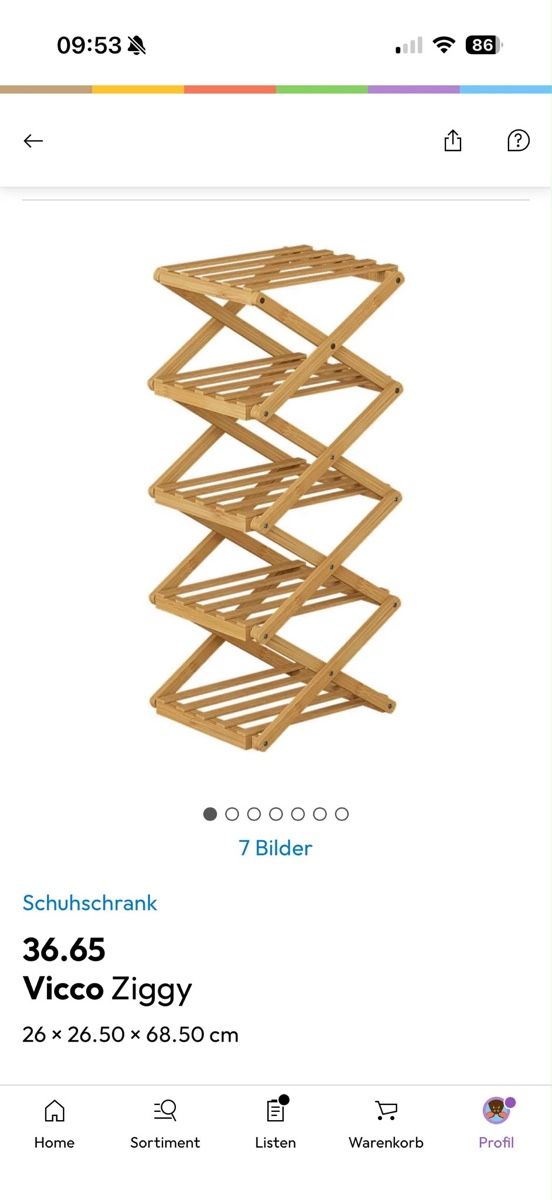 Scaffali: Schuhgestell Holz klappbar – Nuovo e nell'imballaggio originale da Schwerzenbach venduto da Rivi2