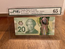 Kanada 20 Dollar 2012 Polymer PMG 65 EPQ Gem Uncirculated