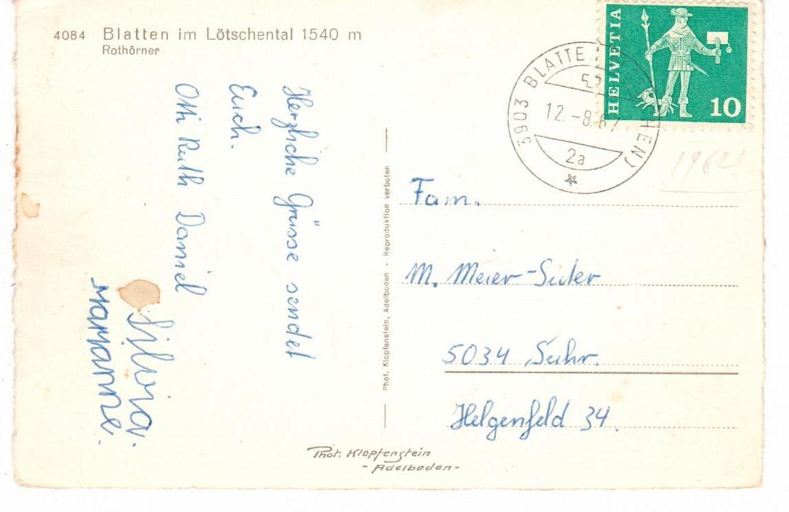 Ansichtskarten: Blatten im Lötschental – Gebraucht aus Wolhusen von Curver9 1
