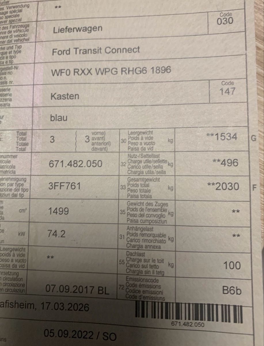 Ford Automobili: Ford Transit Connect blau Unfallauto – Difettoso da Niedergösgen venduto da Star0001 3