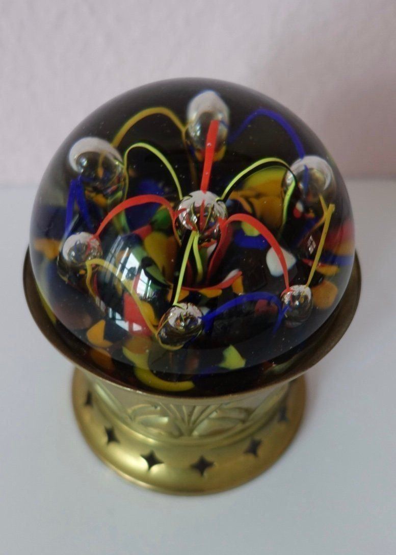 Bicchieri: Paperweight in Messingständer - Glaskugel alt – Usato da Adliswil venduto da MeDuMe 2