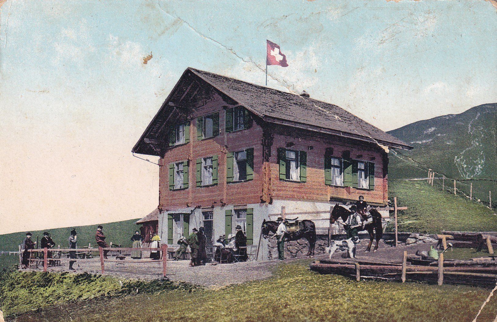 Cartoline postali: Hotel Restaurant Hahnenmoos 1916 – Usato da Cormoret venduto da Pascalll2001
