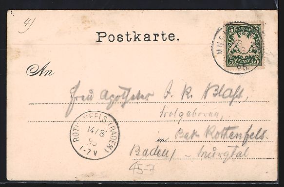 Cartoline postali: Vorläufer-AK Drei Wanderer flüchten vo – Usato da Berlin venduto da bartko-reher 1
