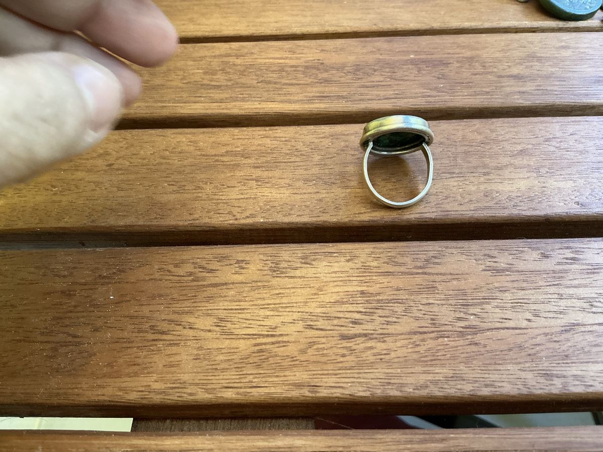 Anelli: Ring mit einem grünen Malachit-Edelstein – Usato da Basel venduto da S.Wehrli72 2