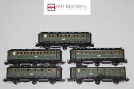 Trix 3735/36/37 Lot 5x Dreiachser Wagen Preussen DC H0 OVP