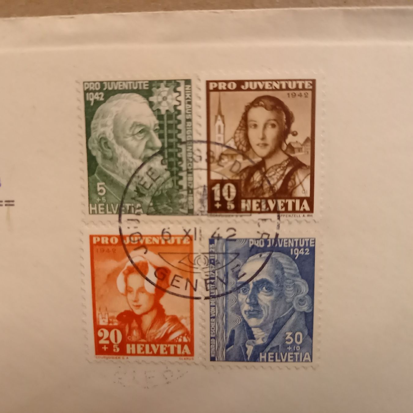 Tutti i francobolli: Briefumschlag Pro Juventute 1942 mit Briefmarken . – Usato da Ottenbach venduto da menseli251 4