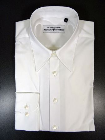 Elegantes Roberto Angellico Herrenhemd Grösse 38 weiss