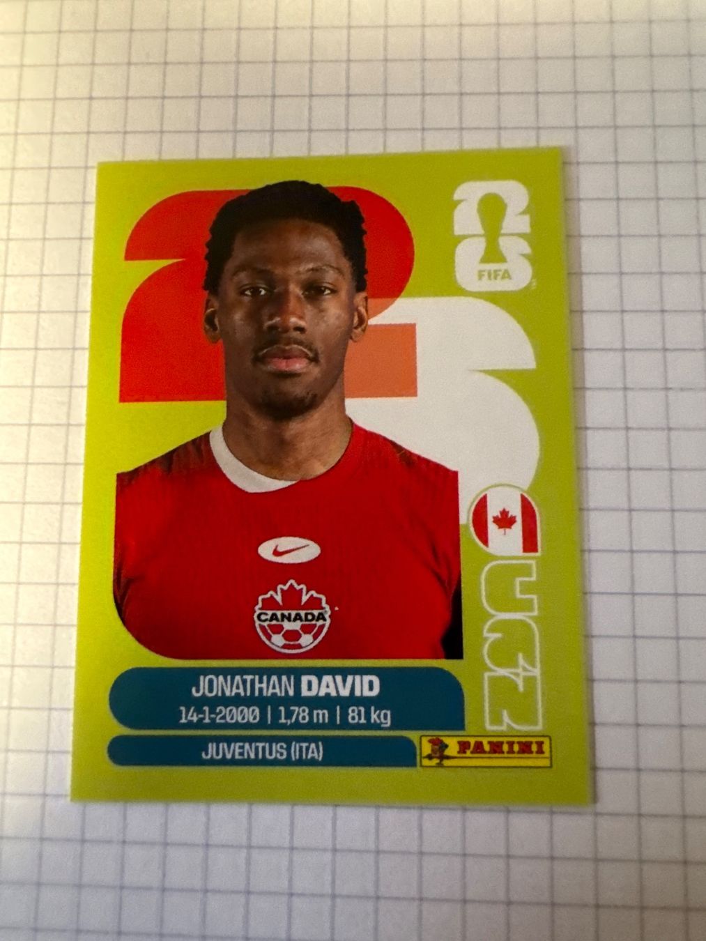 Panini Carte collezionabili: Panini Sticker WM 2026, CAN 20 Joanathan David – Nuovo (secondo la descrizione) da Winterthur venduto da mathis-spielsteine