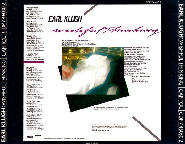 CD: Earl Klugh WISHFUL THINKING  David Sanborn Eric Gale Jazz CD – Usato da Kandergrund venduto da Sososo 1