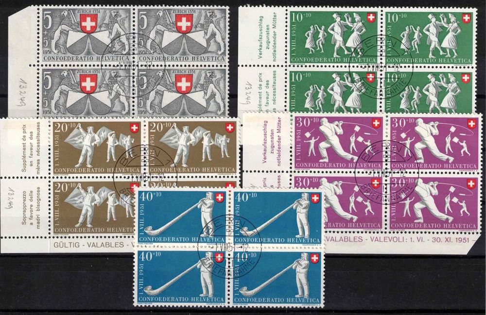 Pro Patria 1951 im 4erBlock ʘ Kaufen auf Ricardo