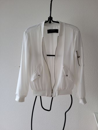 Zara Basic Bomberjacke Weiss Gr. XS Übergangsjacke