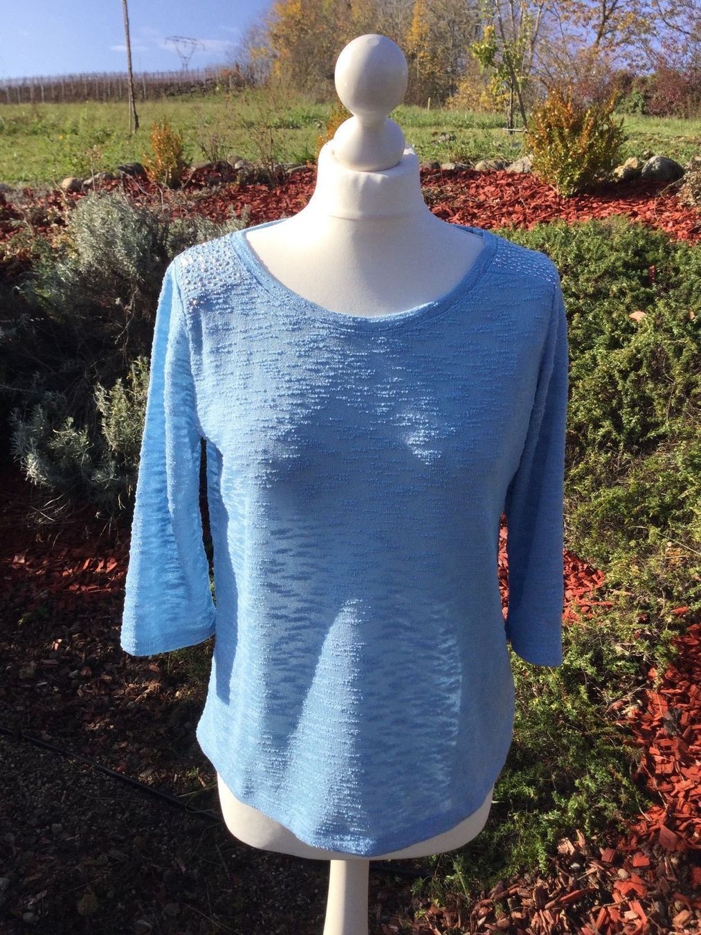 Zebra Top: T-shirt/Sweat bleu clair strass ZEBRA – Usato da Agiez venduto da chouchanelle 8