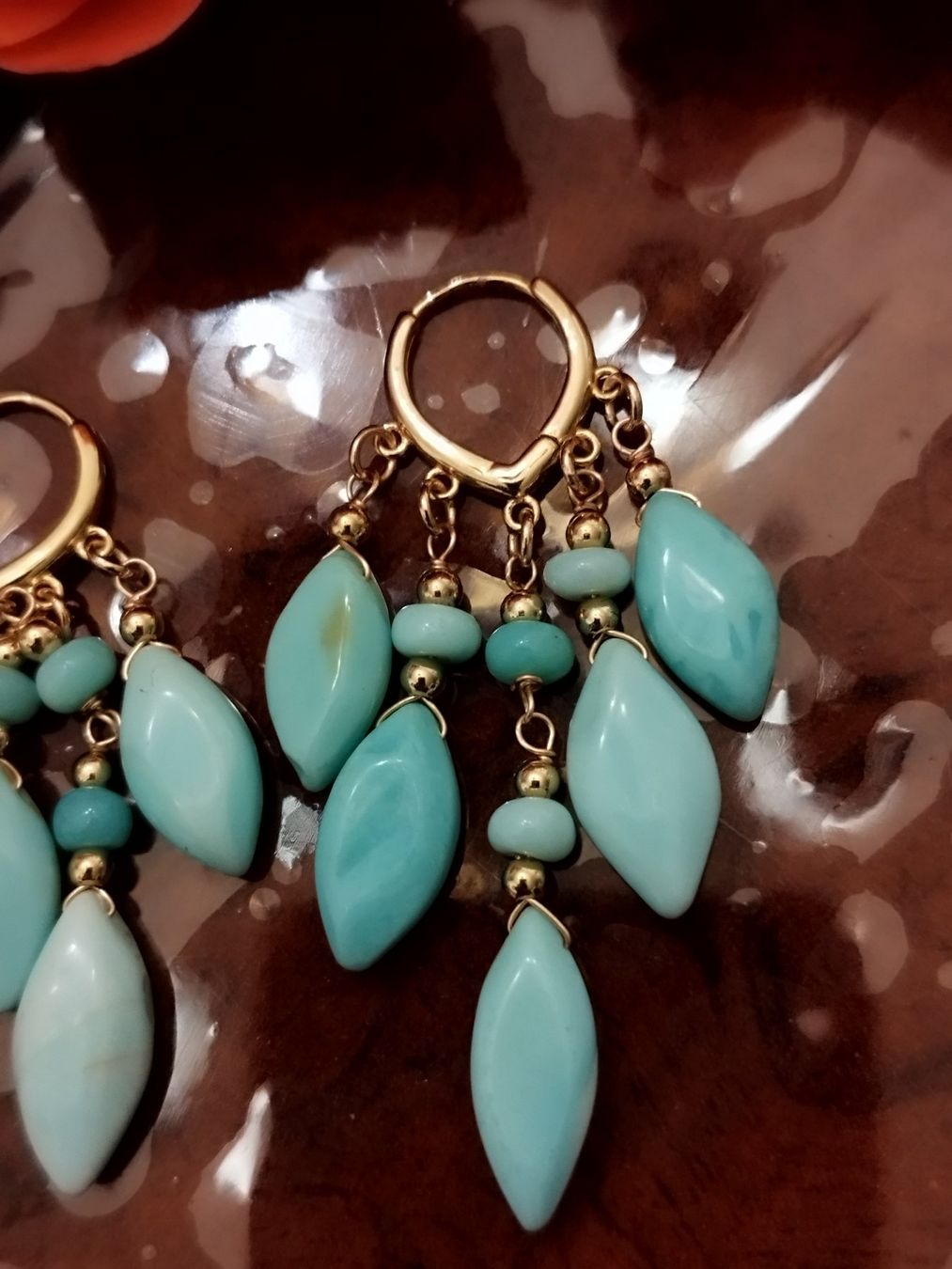 Orecchini pendenti & Orecchini a lobo: Peruanische Blauopal-Ohrringe, – Nuovo (secondo la descrizione) da Basel venduto da pro_79rs 1