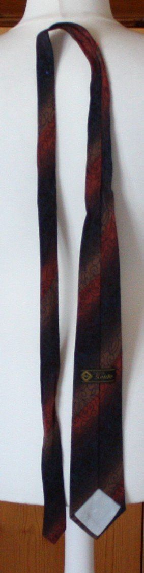 Cravatte: Krawatte Seide dunkelblau-ocker-orange – Usato da Flüelen venduto da Diversicum-Textil 2