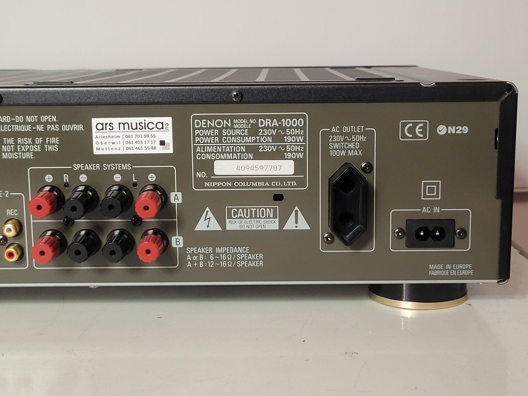 Denon Receiver: Denon DRA 1000 Stereo Receiver – Gebraucht aus Arlesheim von ars_musica 3