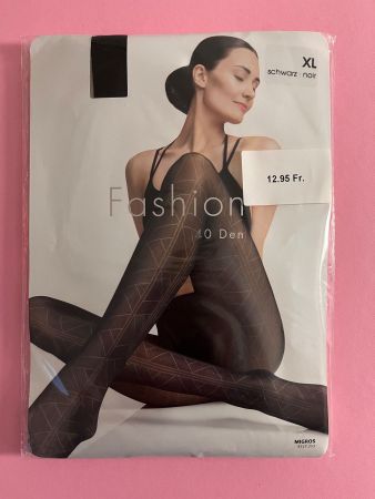 Strumpfhose Fashion Migros, Grösse XL (geometrisches Muster)