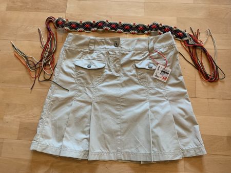 ESPRIT Damen Rock mit Gürtel, Gr. 38, Beige, NEU
