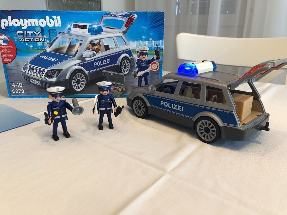 PLAYMOBIL Polizeiauto mit Blaulicht und Sirene -…
