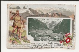 AK 1900 Gruss aus Engelberg mit Tell (zustand lesen) ab 1.-