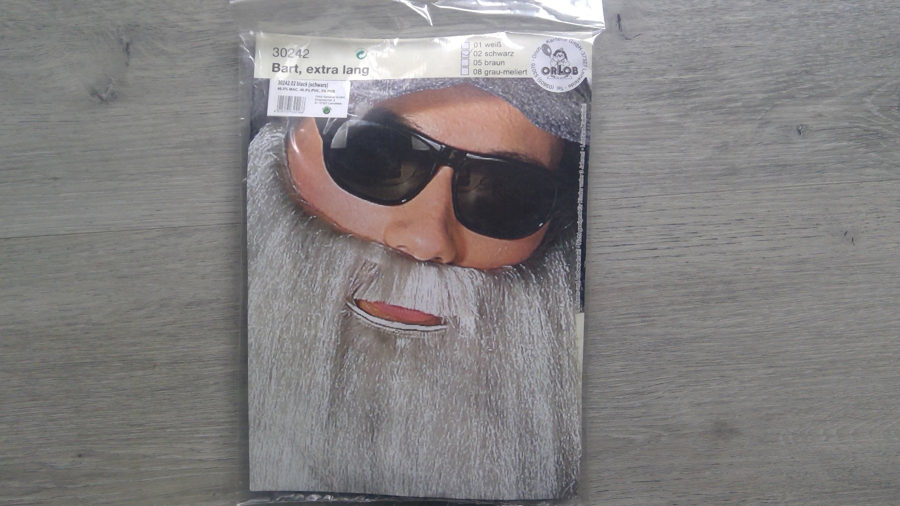 Perücken: Bart extralang – Neu und originalverpackt aus Zizers von Zigity