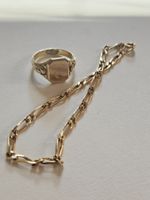 Vintage Schmuck-Set – Ring graviert „AUKA“ & Armband