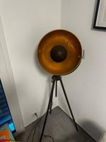 Stehlampe Dreibein braun goldfarben guter Zustand