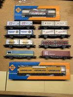 Containerzug mit 10 Wagen,AC,schön,P7