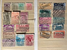 Belgien eine halbe Seite gestempelte Eisenbahnmarken