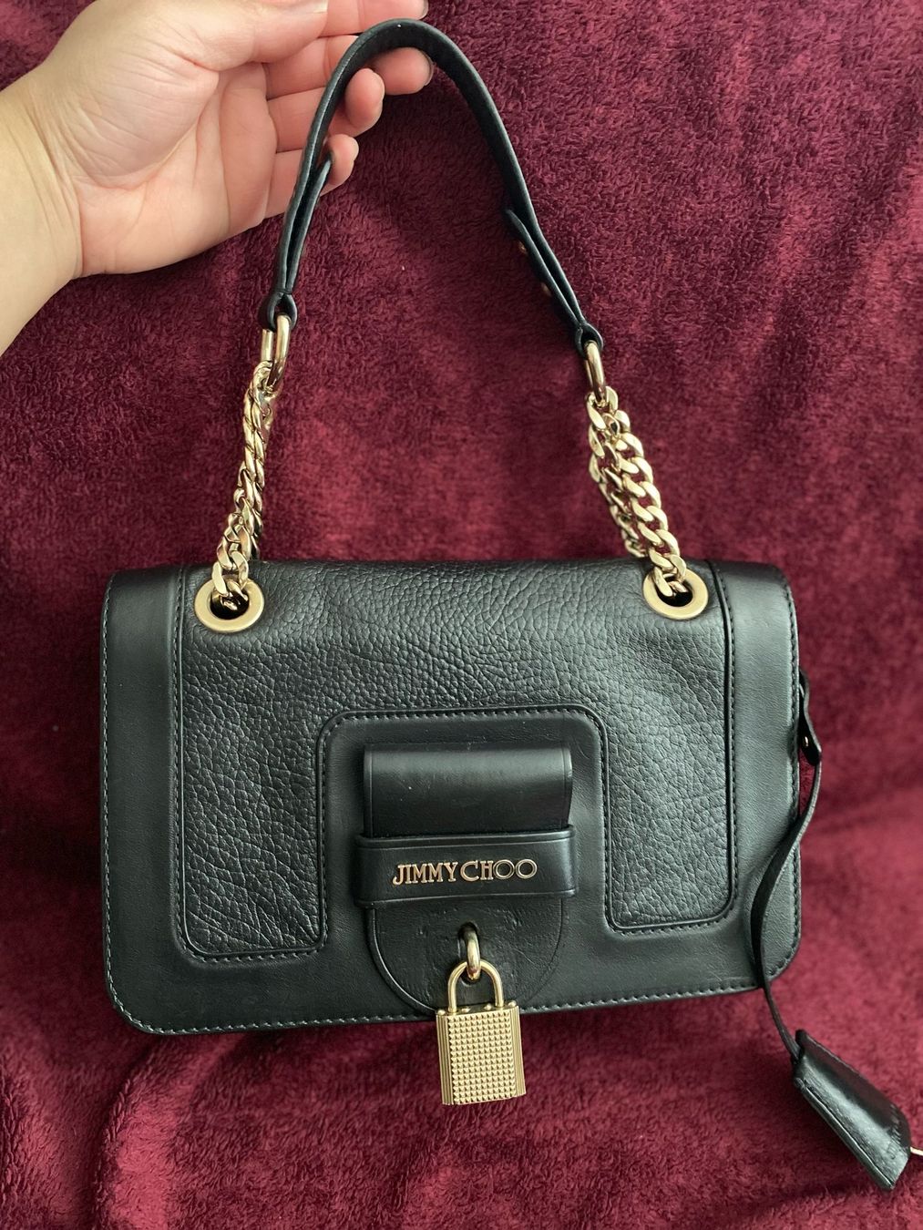 Jimmy Choo Taschen für Damen: Jimmy Choo Black Leather Bag w/ padlock – Gebraucht aus Maienfeld von 46ser 3