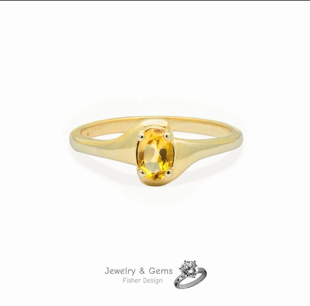 Anelli: Citrin Ring in Gelbgold 750 – Nuovo e nell'imballaggio originale da Zürich venduto da GOS08 1