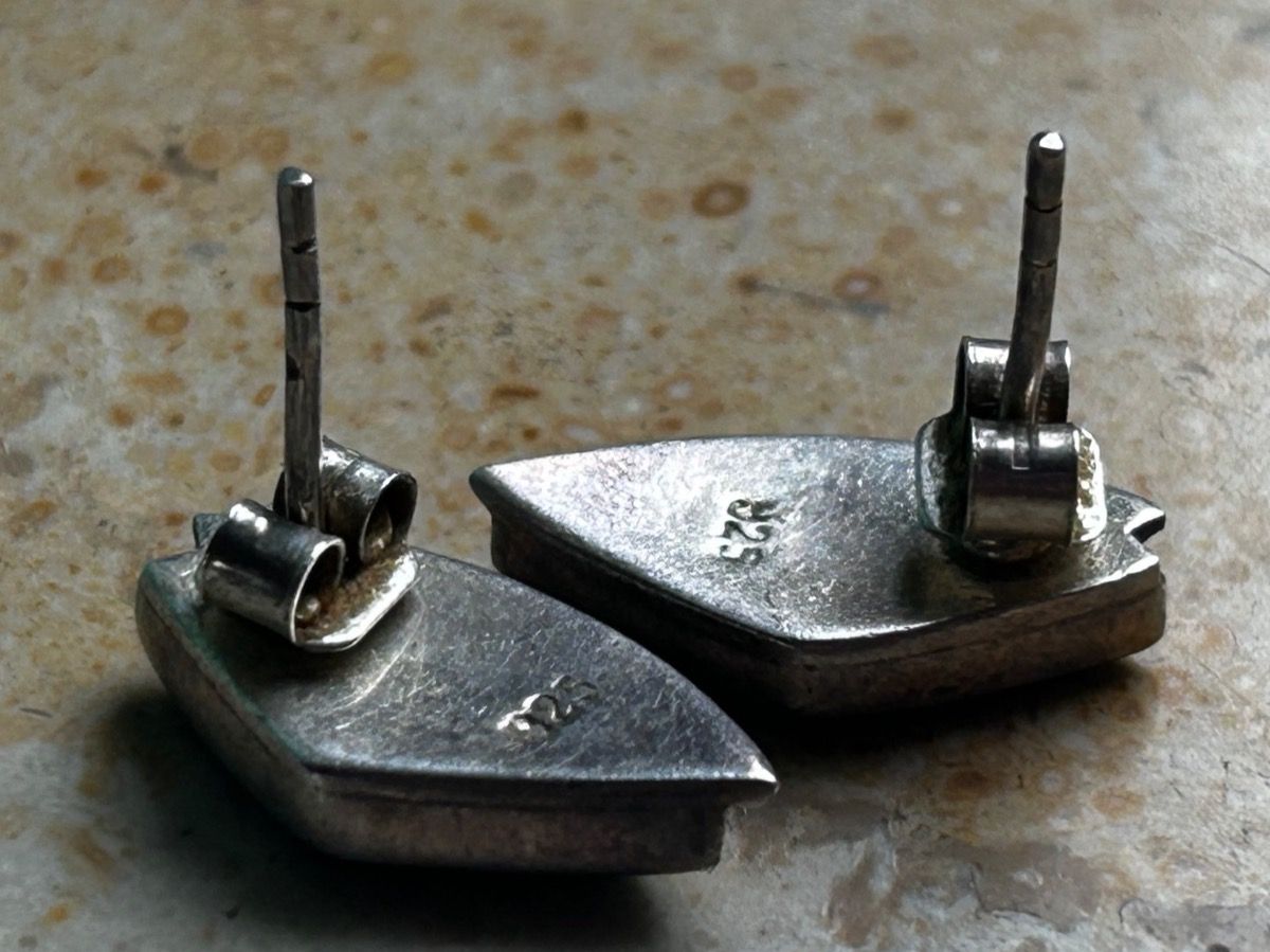 Orecchini pendenti & Orecchini a lobo: Ohrstecker 925 Malachit grün Vintage – Usato da Laufen venduto da belleskulptur 3