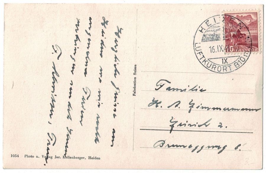 Ansichtskarten: Kurort Heiden, gelaufen 1946 – Gebraucht aus Frauenfeld von POML 1