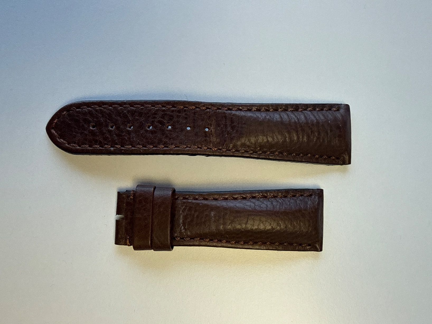 Bracelets: Brown Leather Watch Strap, Width 25 mm, New for Spring! – Neuf (Voir description) à Zürich par nad_s27g 1