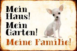 Blechschild-CHIHUAHUA-MEIN HAUS-MEIN GARTEN